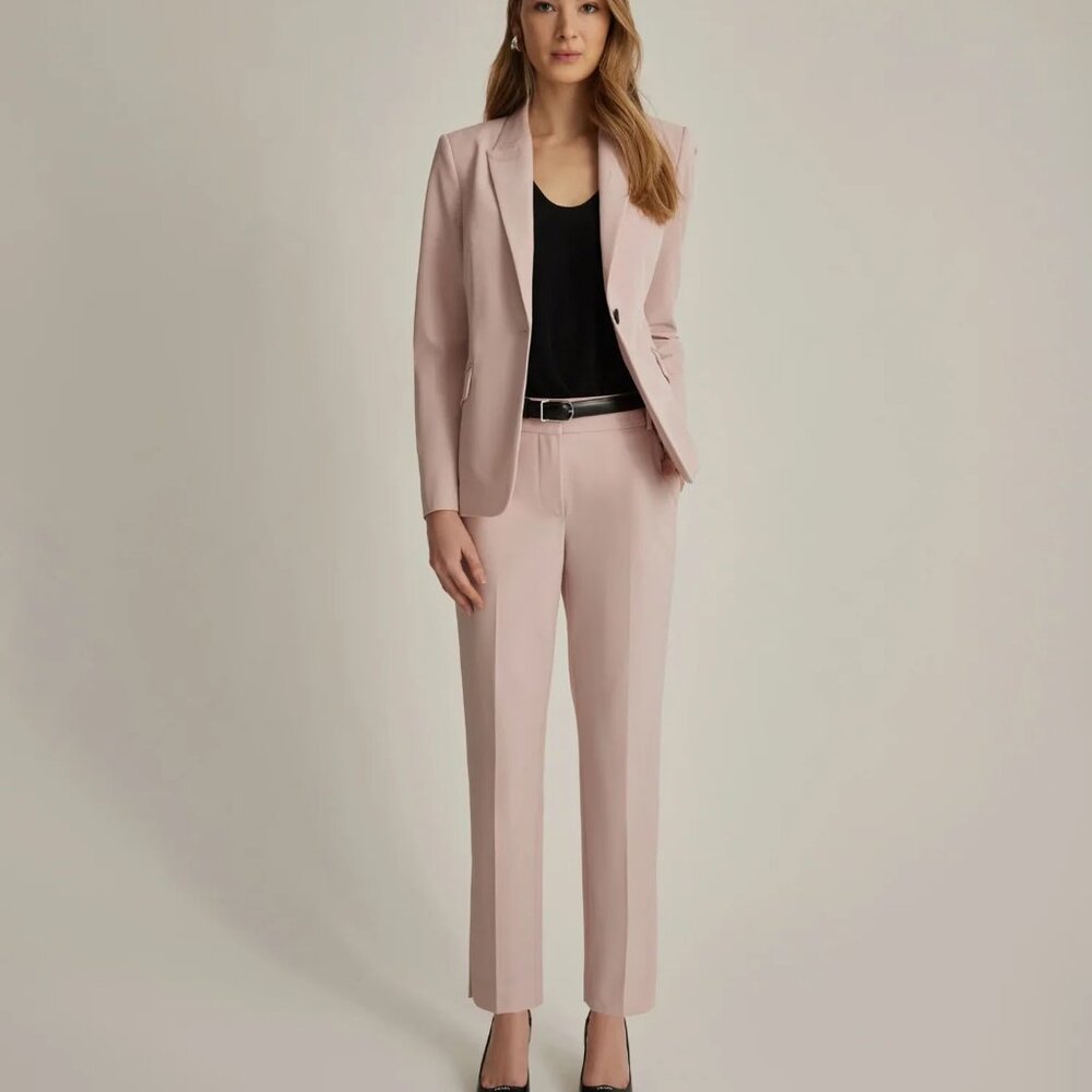 Judith & Charles, Easy Care Techno Pink Pants Suit, New
